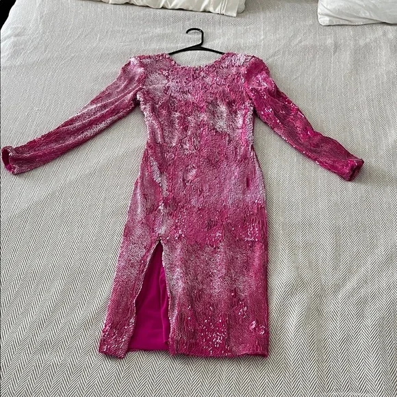 Dress the Population Natalie Pink Sequin Long Sleeve Dress - Picture 6 of 6